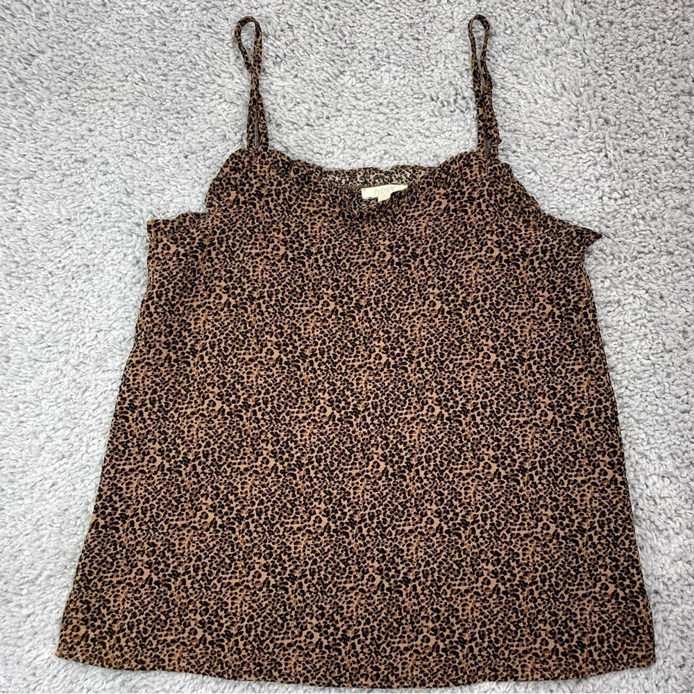 Oddi Top Womens Small Spaghetti Strap Animal Print Basic Casual Layering Tank
